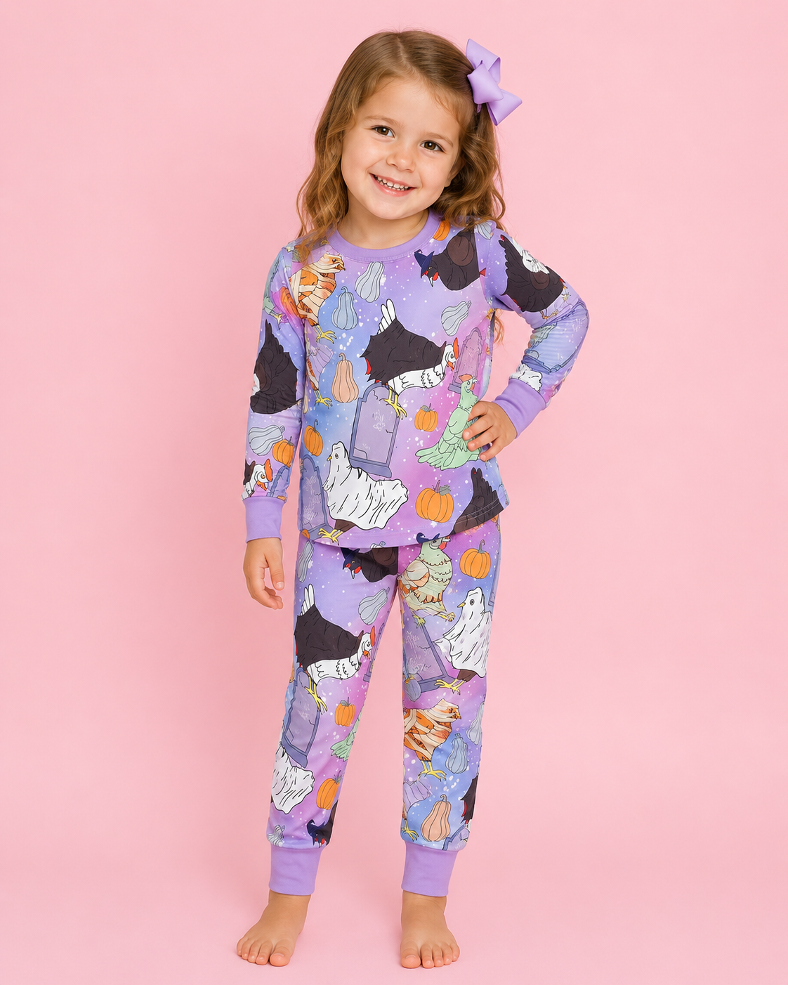 Purple Spooky Chicken Pant Set