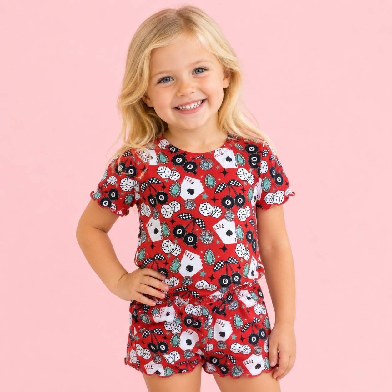 Eight Ball Punchy Red Short Set