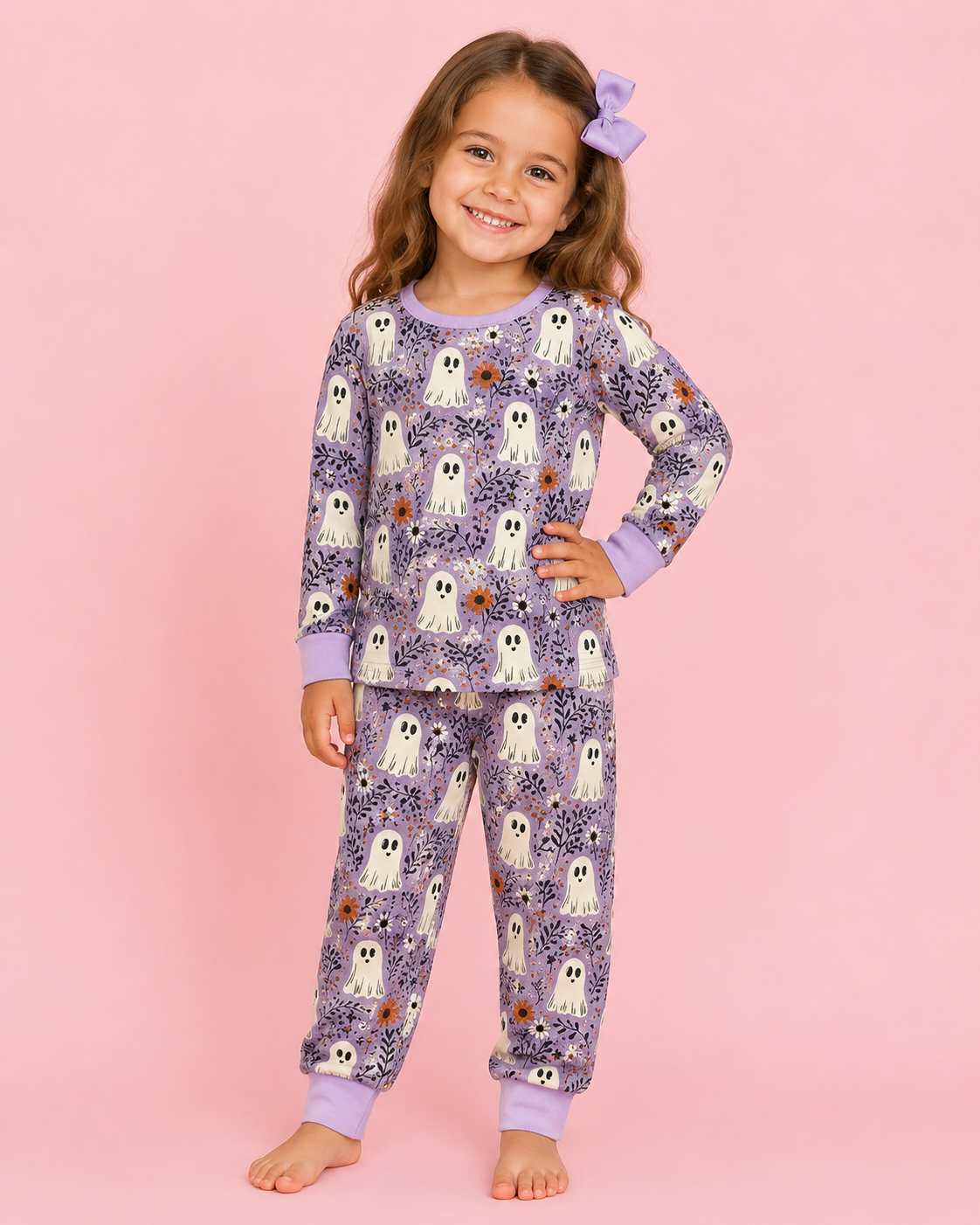 Purple FLoral Ghost Bamboo Set