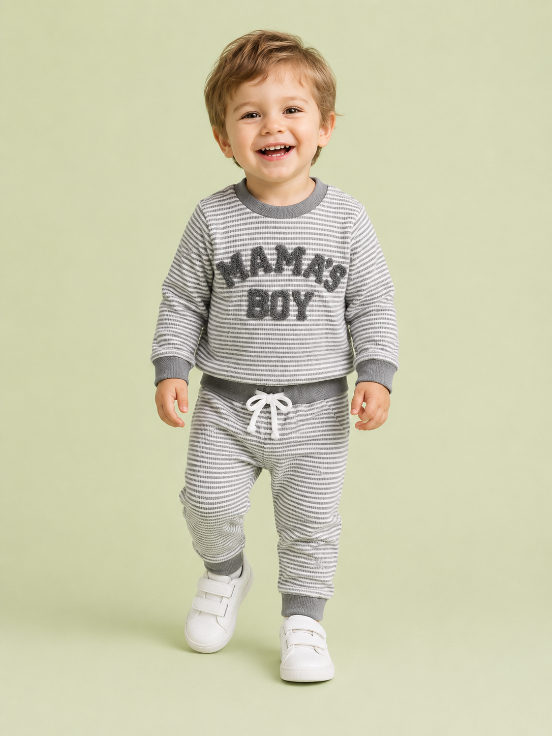 French Knot Mama's Boy Striped Lounge Set