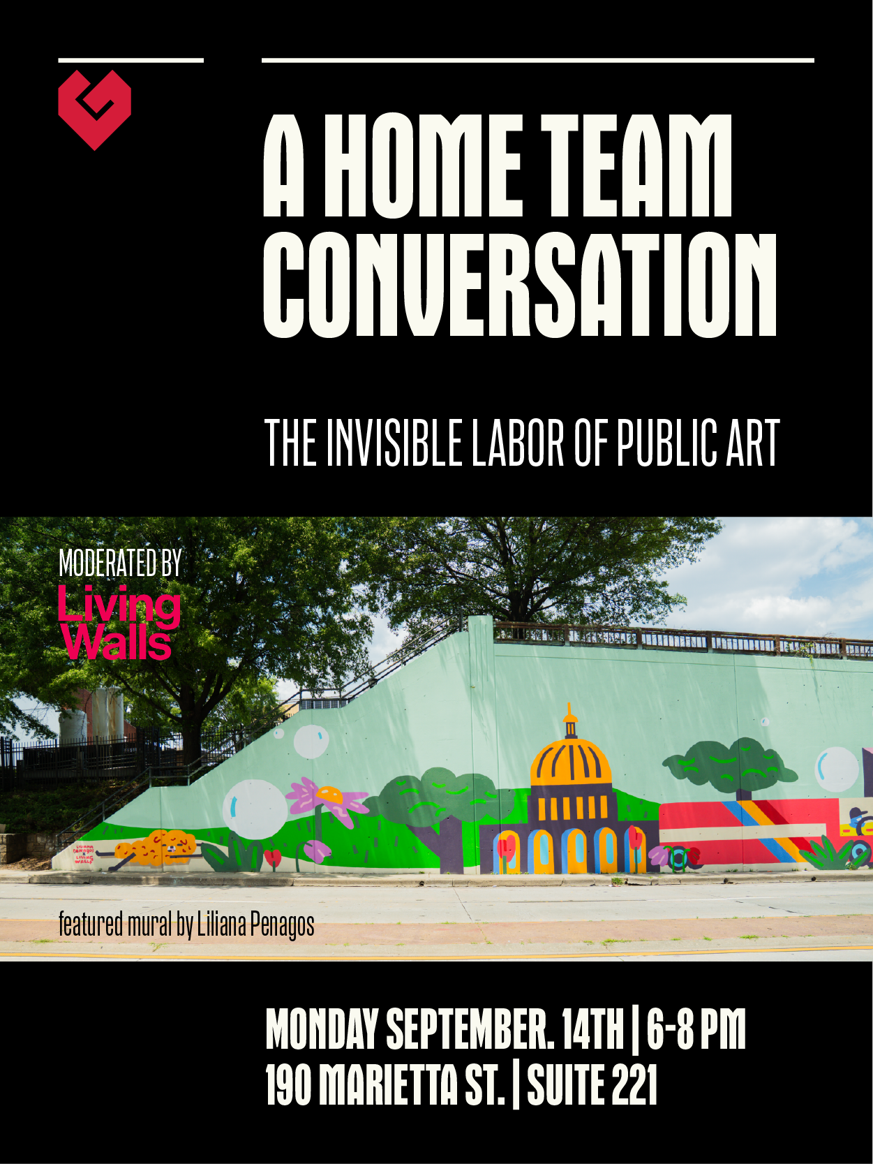 "Home Team" panel discussion moderated by Living Walls