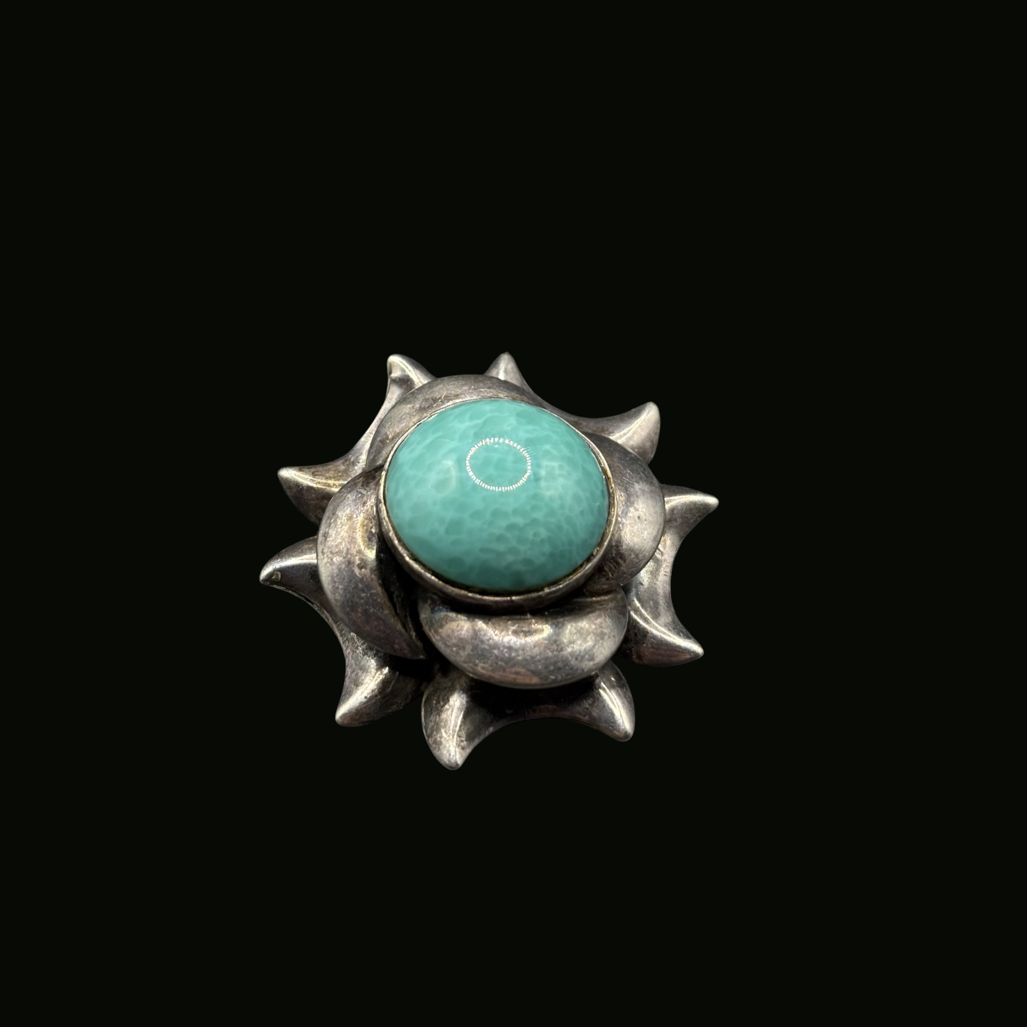 Vintage ‘old pawn’ 925 Sterling silver starburst floral brooch