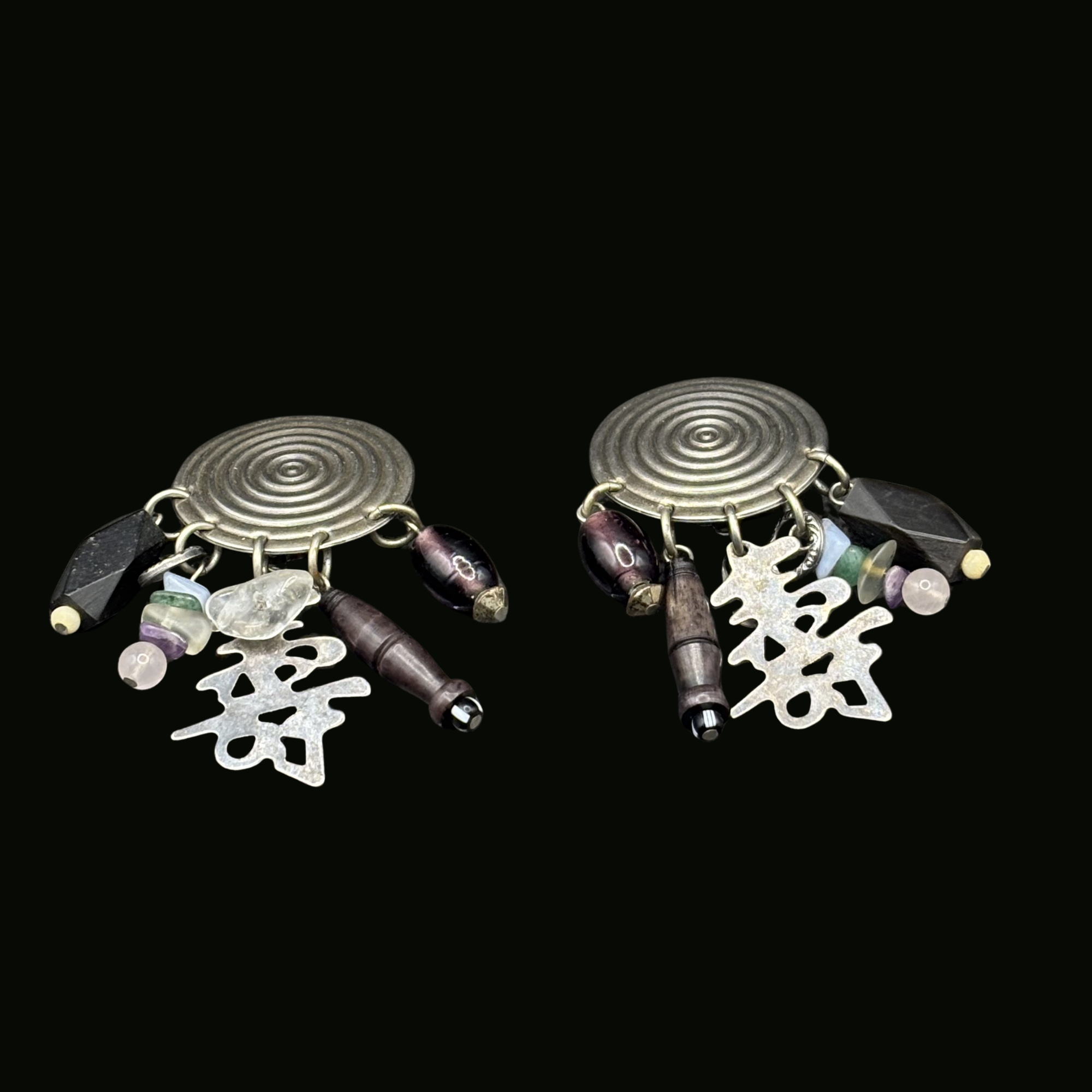 Signed 1980’s  Vintage M. Baer San Francisco Clip-On Statement Earrings