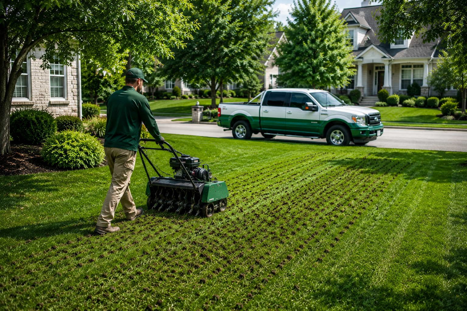 aerating lawn in Johnson County kansas