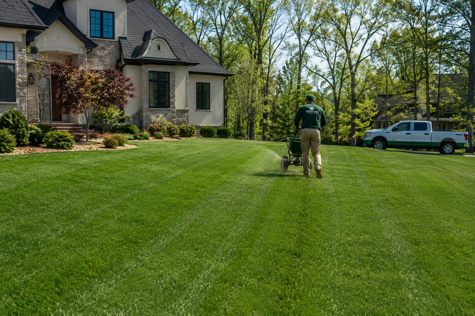 Fertilizing a lawn in Johnson County kansas