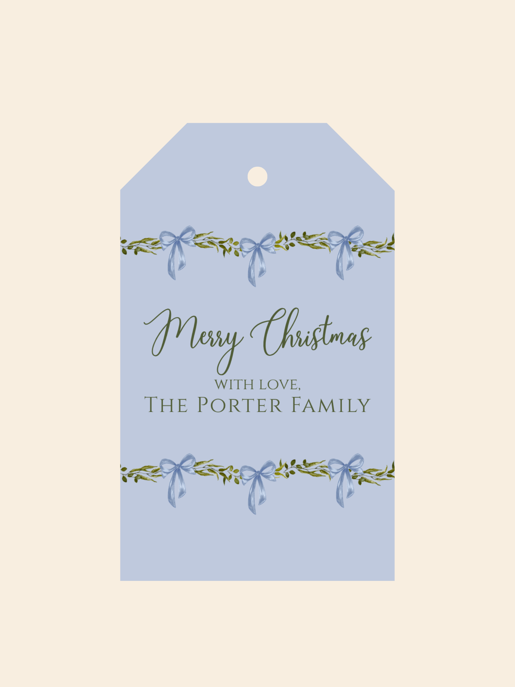 Blue Heirloom Gift Tag