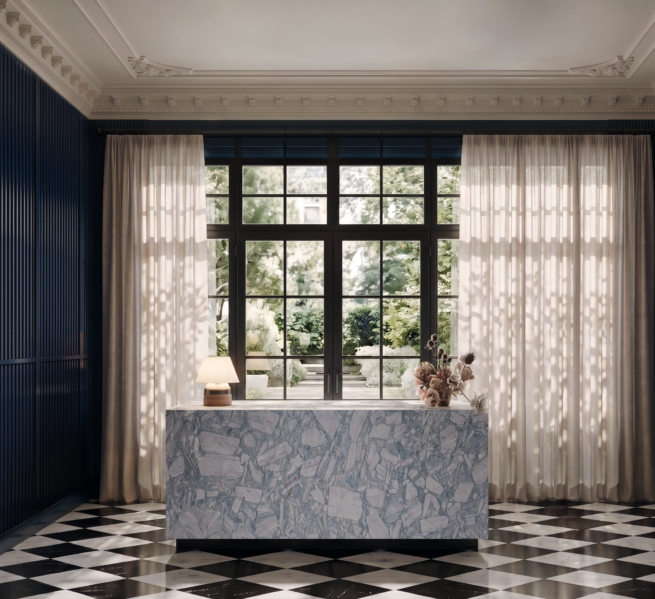 stunning marble stone reception idea