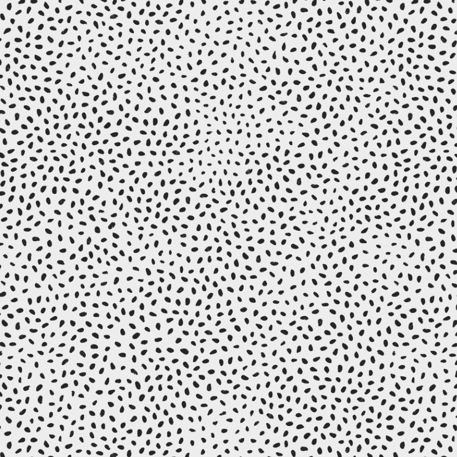 Black and white abstract pattern with small irregular black dots scattered across a white background.