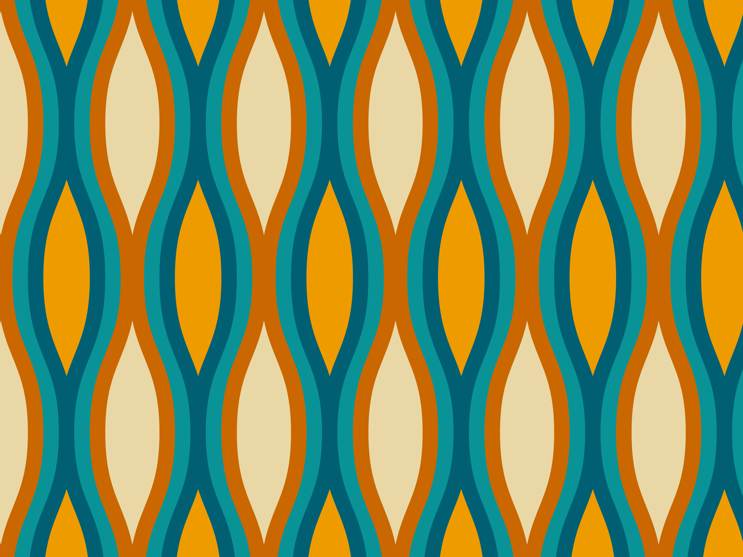 Pattern of wavy, intersecting lines in blue, orange, and beige colors.