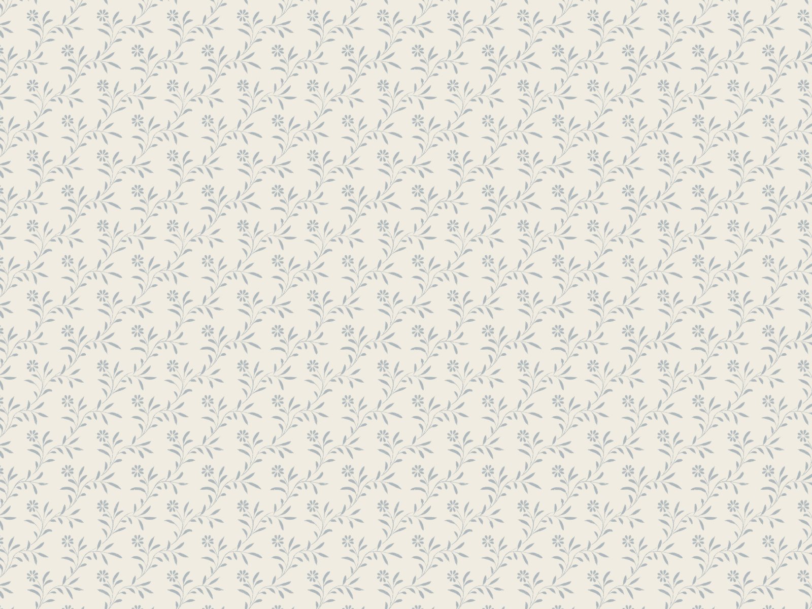 A repeating pattern of small gray flowers and leaves on a light cream background.
