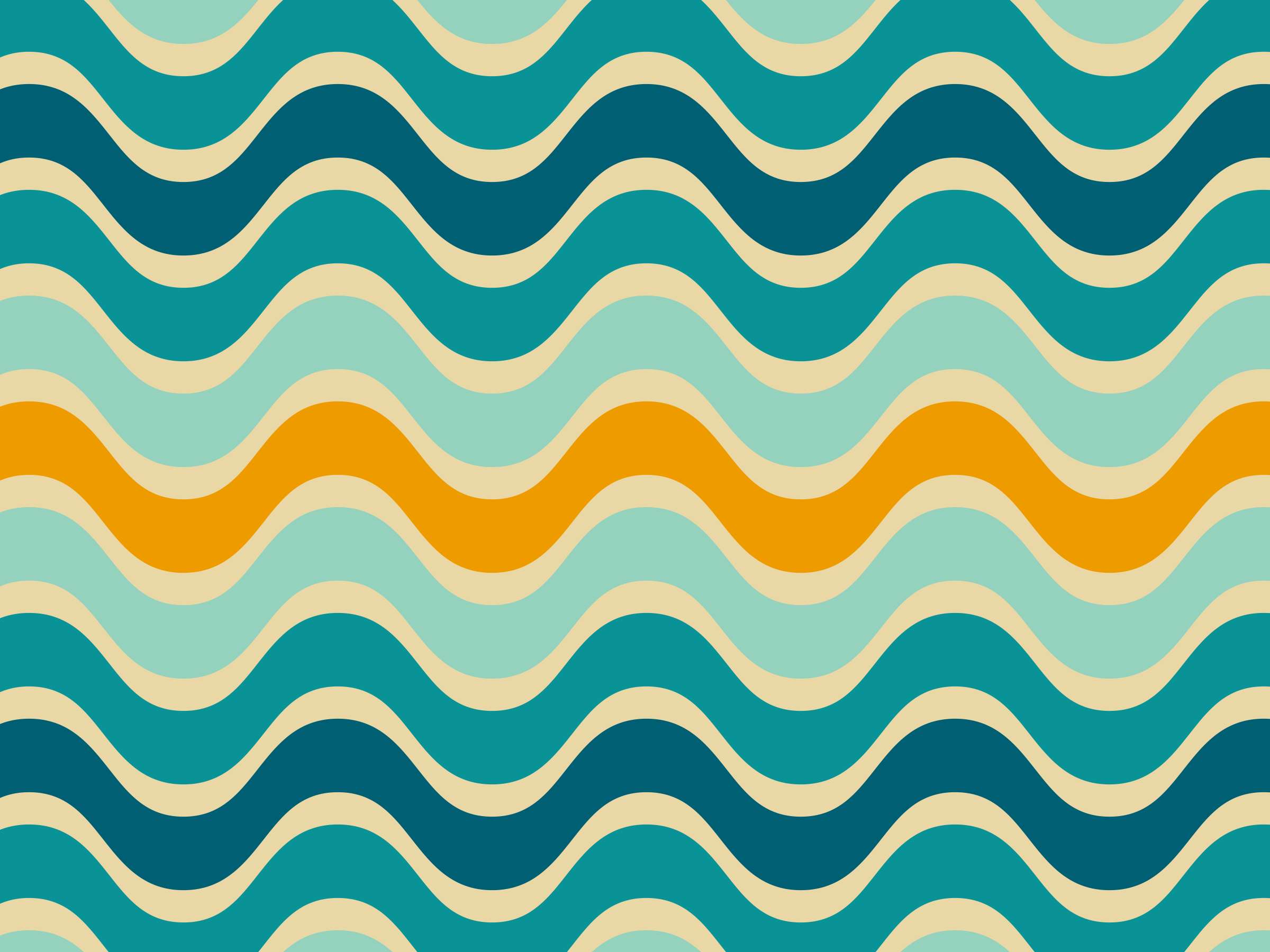 Colorful abstract pattern with wavy lines in shades of teal, blue, beige, and orange.