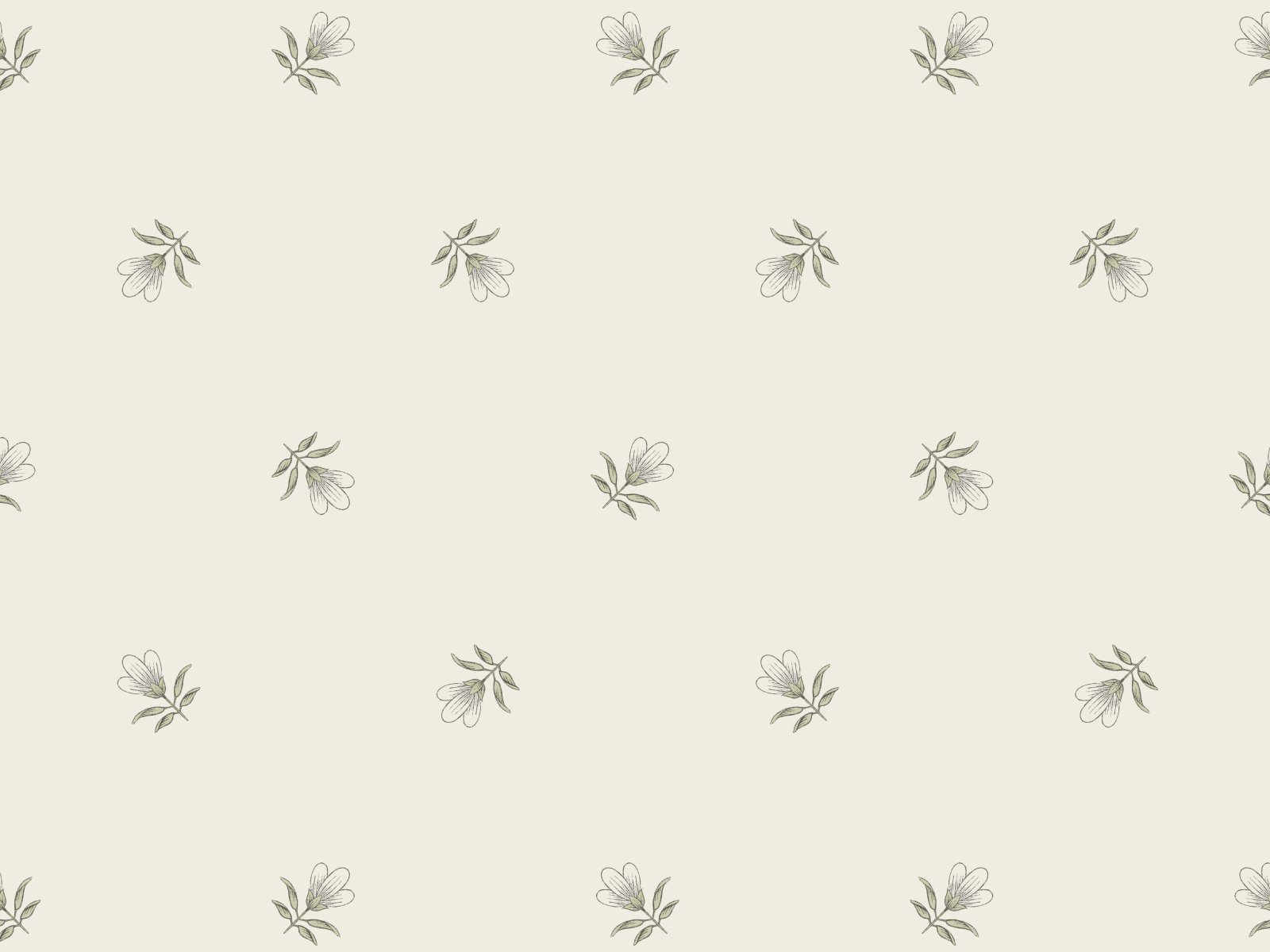 A light-colored background with a repeating pattern of illustrated flowers and leaves in a minimalist style.