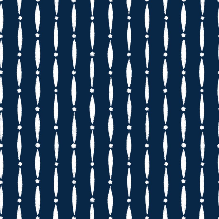 A pattern of white vertical lines and dots on a dark blue background.