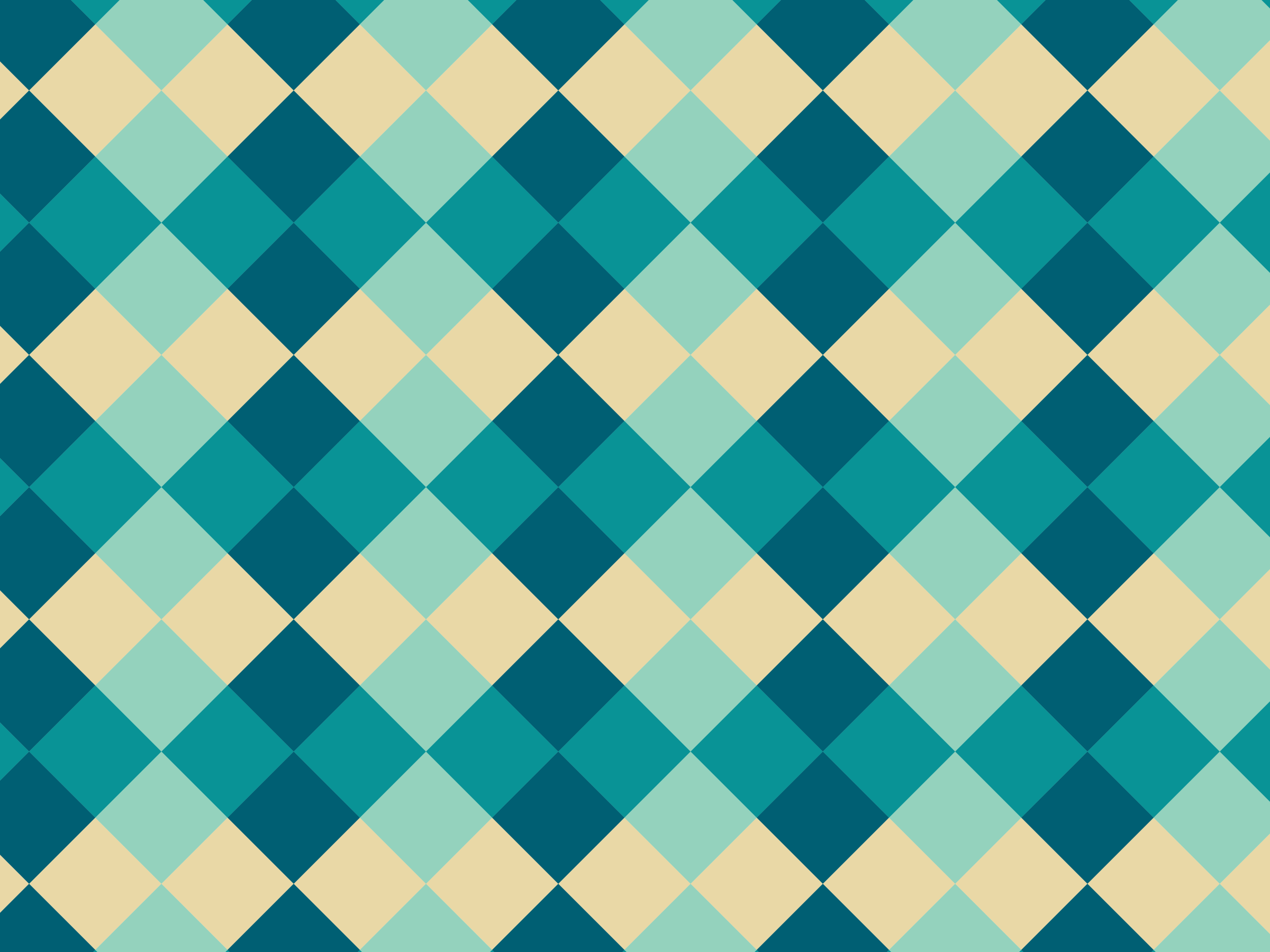 A colorful, plaid-patterned fabric with diagonal lines of varying shades of teal, beige, and cream.