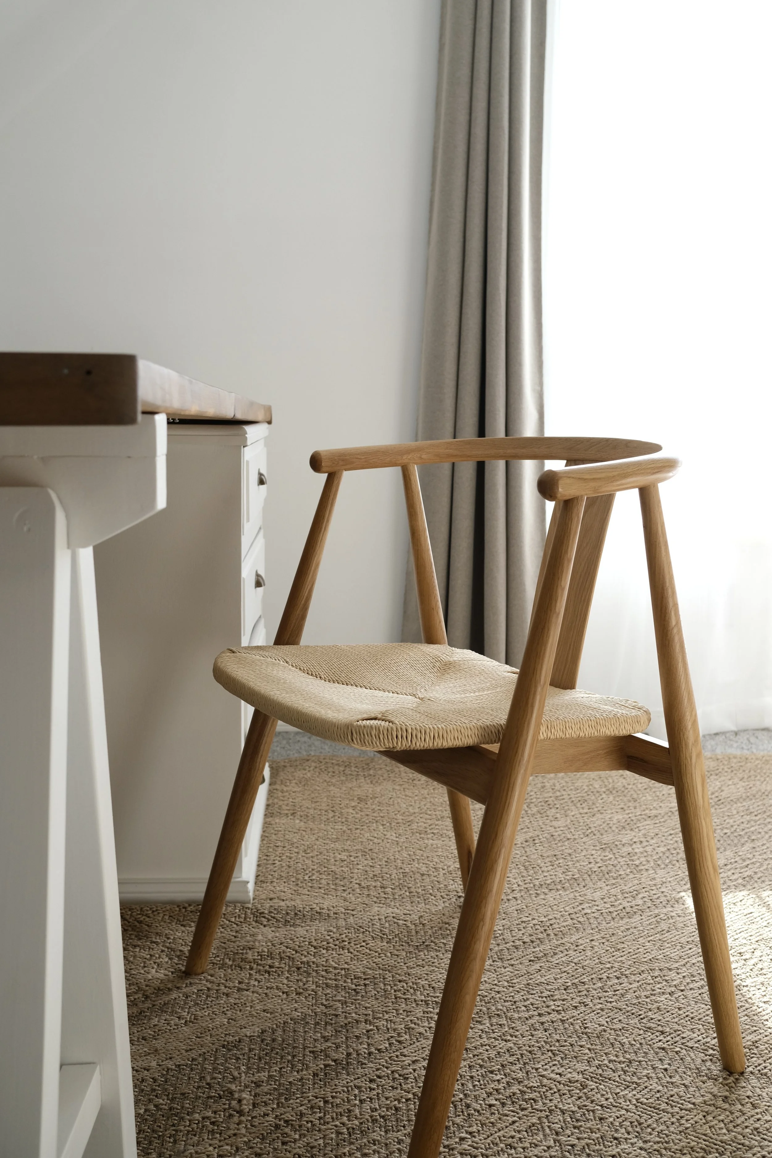 Elegant modern solid warm oak chair. Bringing character and sophistication to the office.