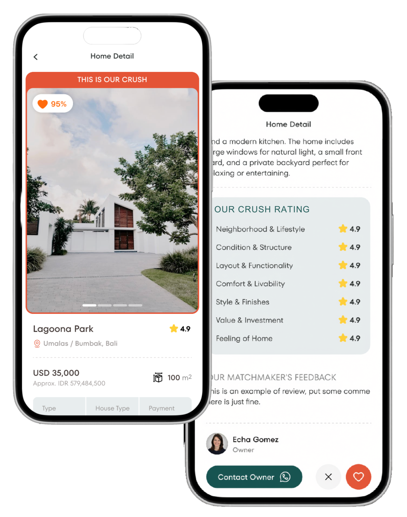 Verified villa listing on the GET MY HOME app for monthly and yearly rentals in Bali.