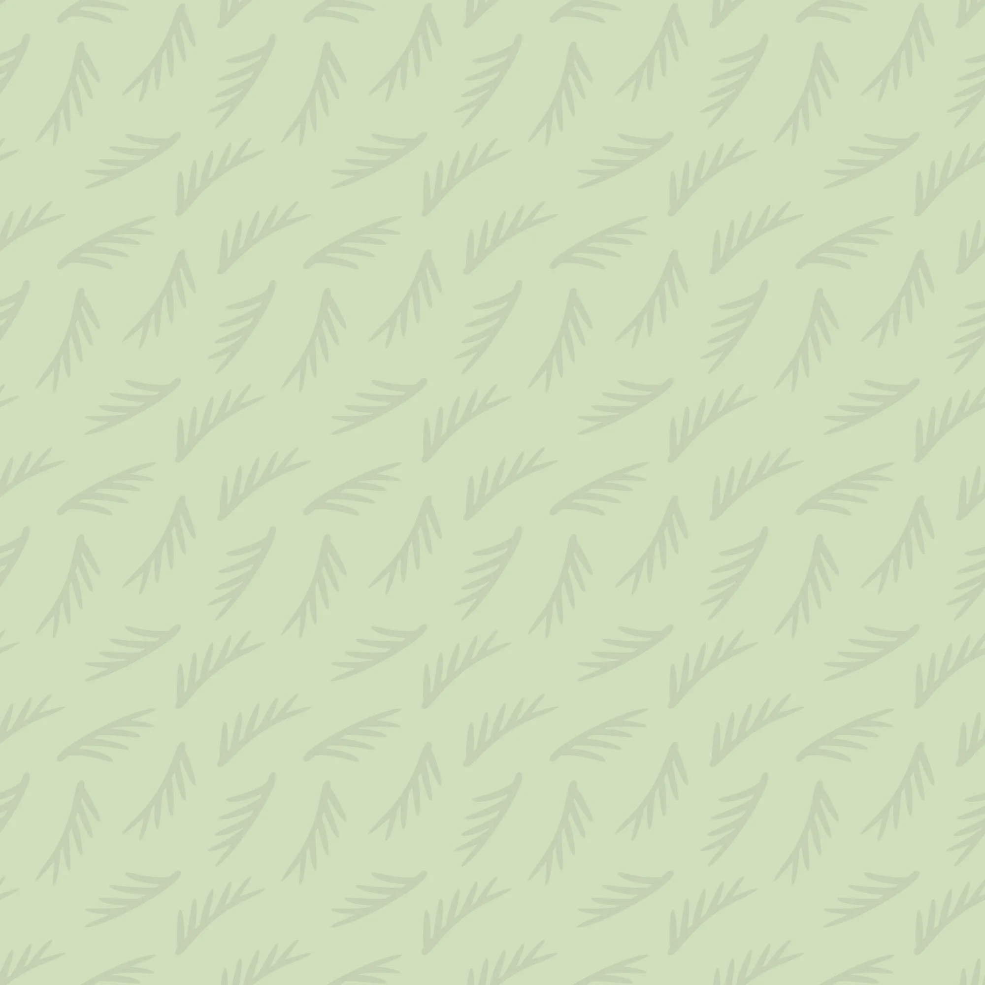 A pale green background decorated with a pattern of darker green pine needles.