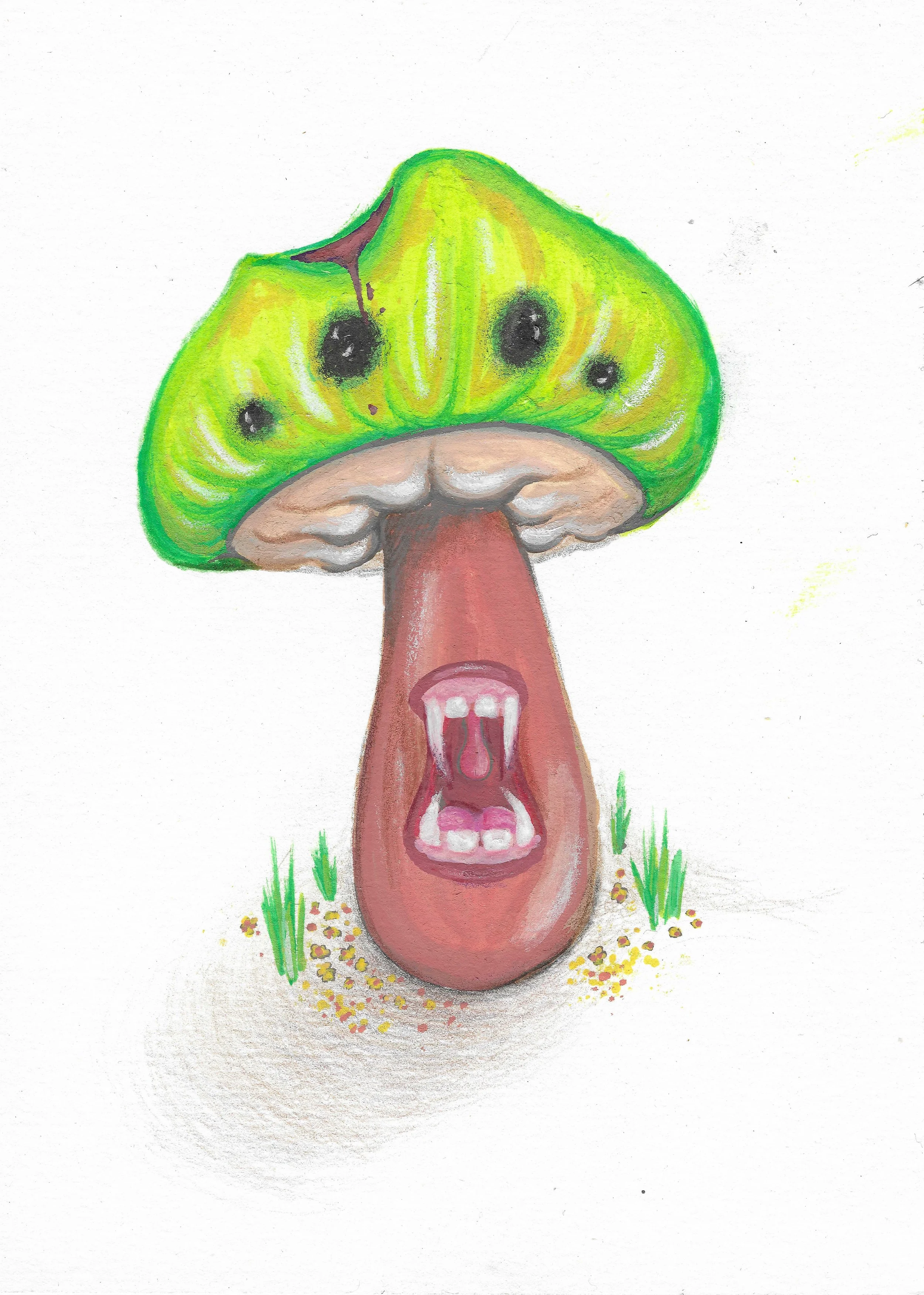 MonsterShroom
5X7
Original not currently for sale
Stickers available