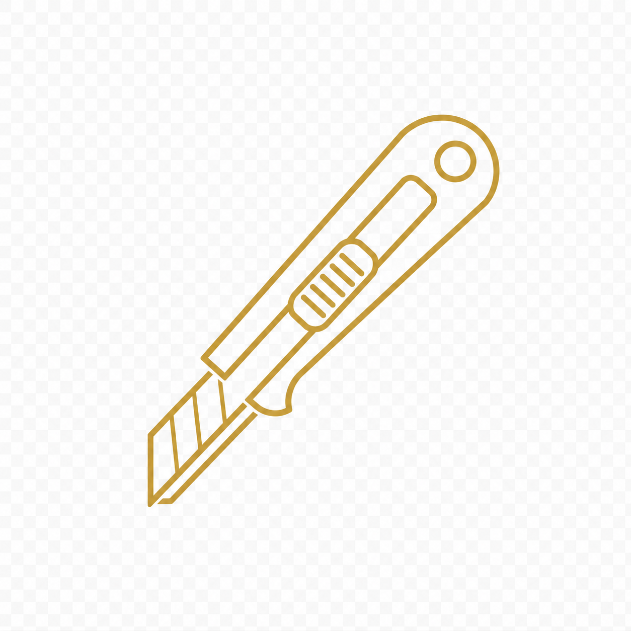 Outline drawing of a utility knife or box cutter with a retractable blade.