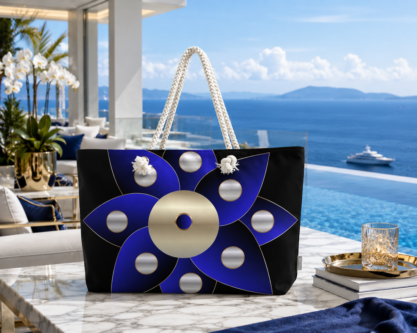 Midnight Lotus Weekender Tote Bag by Dee Tirang FAA
