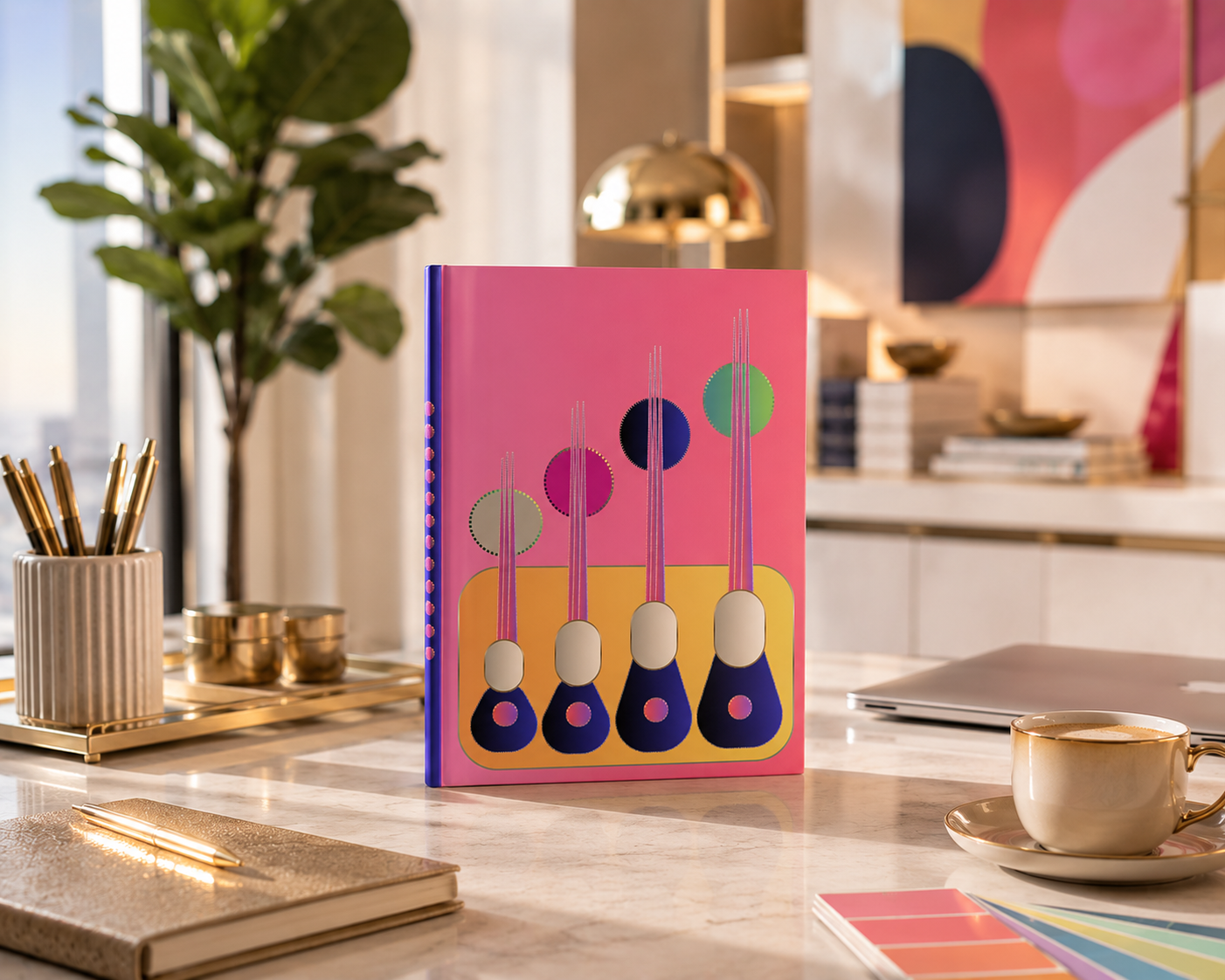 A notebook as beautiful as the art that inspired it. Cosmic Chimes Lined Notebook by Dee Tirang available on Amazon