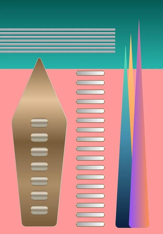 aurora-towers-teal-blush-and-rainbow-geometric-abstract-dee-tirang