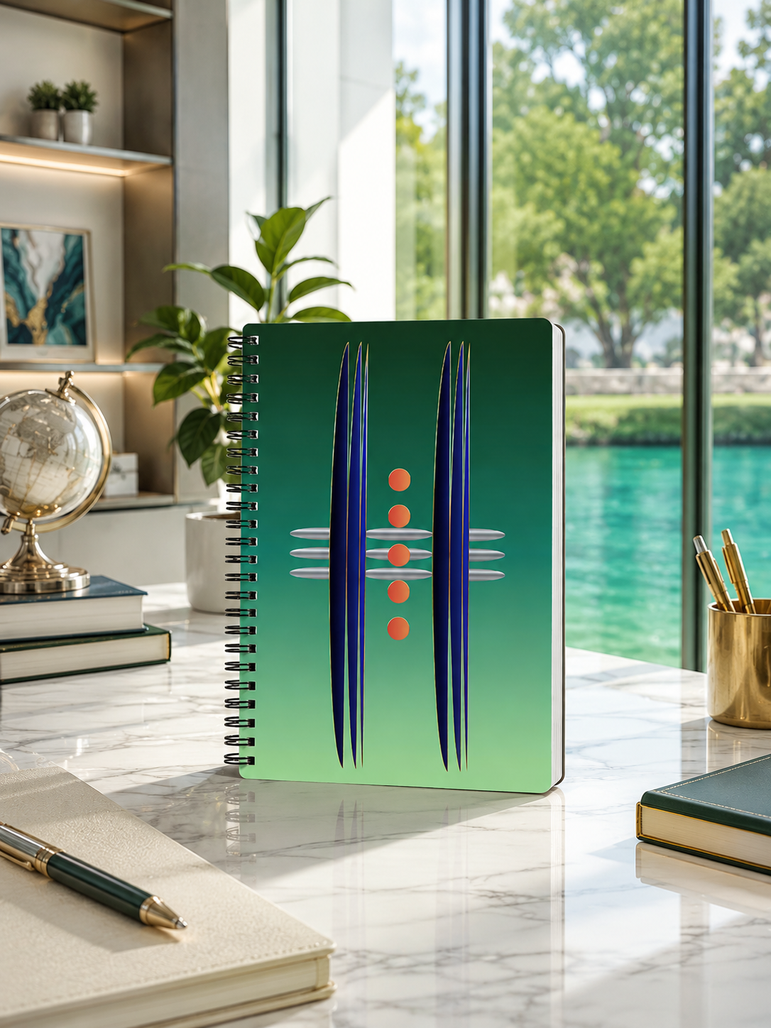 Beautiful Spiral Notebook. Emerald Meridian Spiral Notebook Designed by Dee Tirang Available on Fine Art America and Redbubble