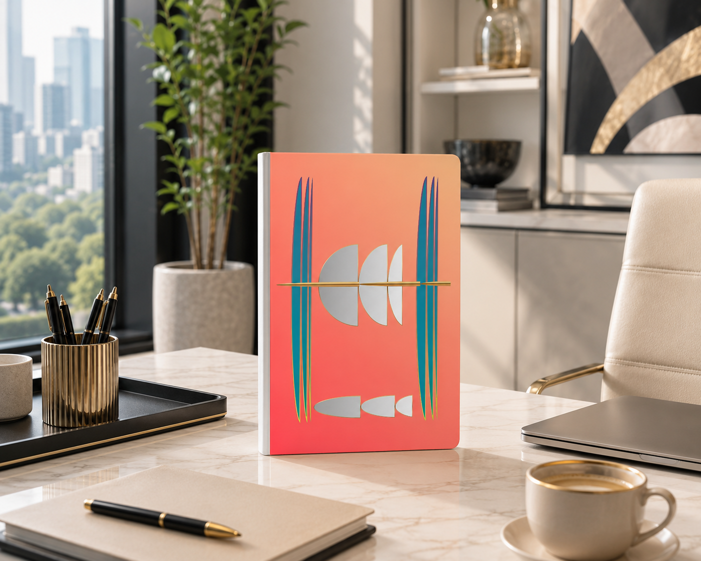 A notebook as beautiful as the art that inspired it. Silver Crescents Lined Notebook by Dee Tirang available on Amazon
