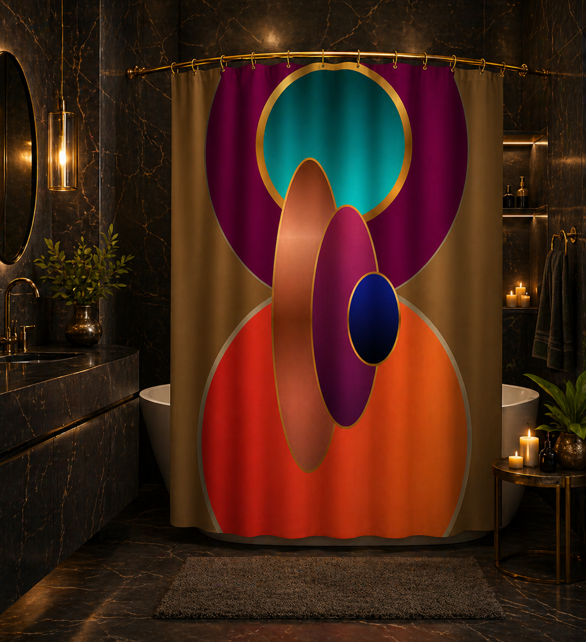 rbital-jewel-purple-coral-and-gold-geometric-abstract-dee-tirang