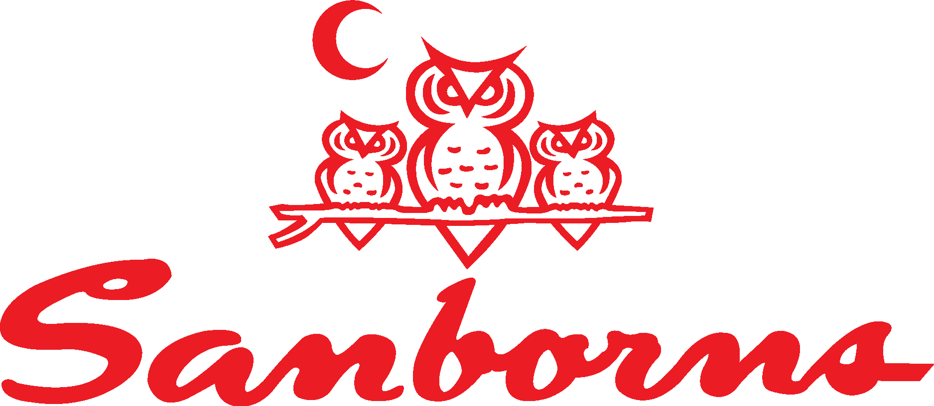 Logo de Sombra, con tres búhos en una rama, destacado por un crespón y la palabra 'Sombra' en letra cursiva