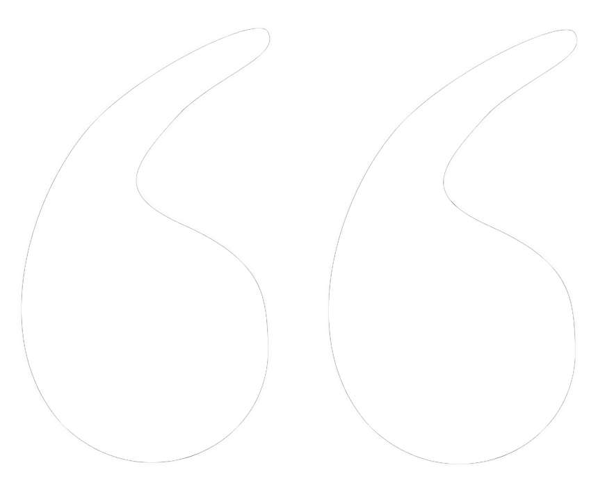 Large white quotation marks on a black background.