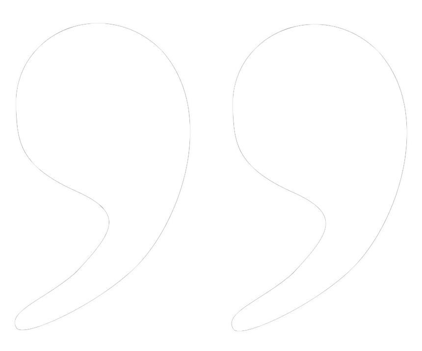 White quotation marks on a black background.