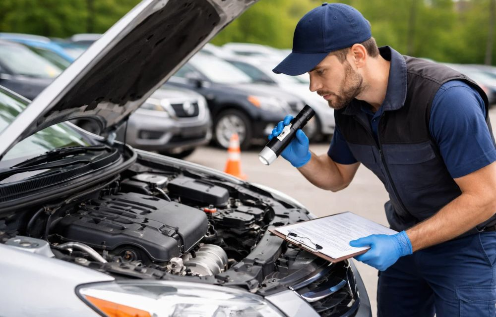 car being inspected but a verified credible inspector