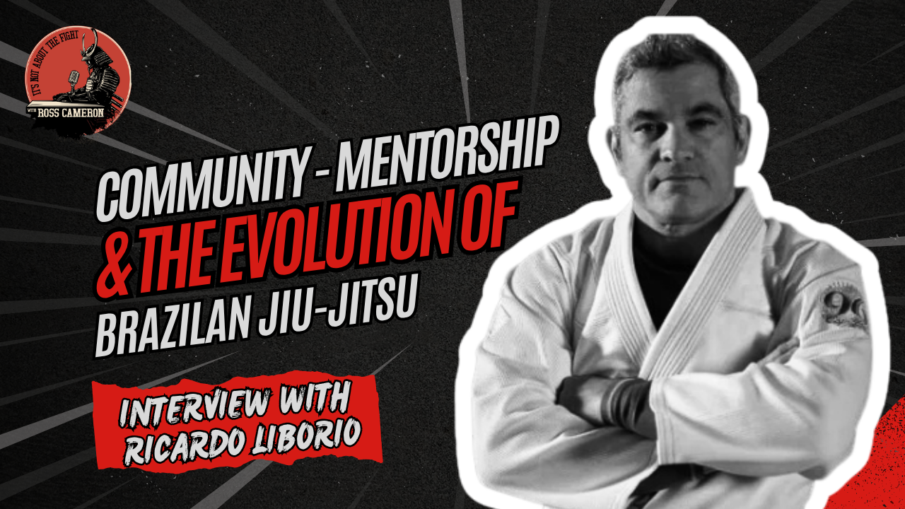 Ricardo Libório discussing mentorship and the evolution of Brazilian Jiu-Jitsu on Ross Cameron's podcast.