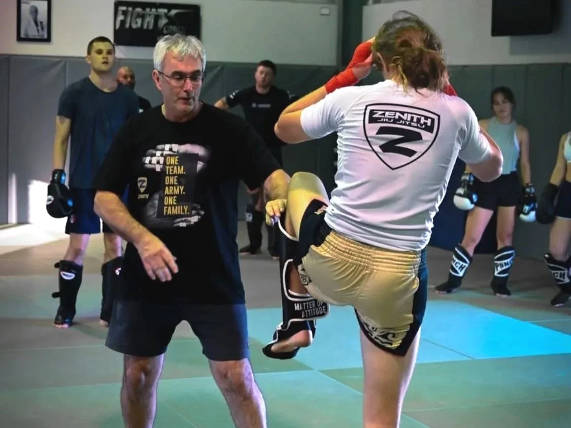 Ross Cameron coaching striking drills during a Fightcross MMA & Fitness training session.
