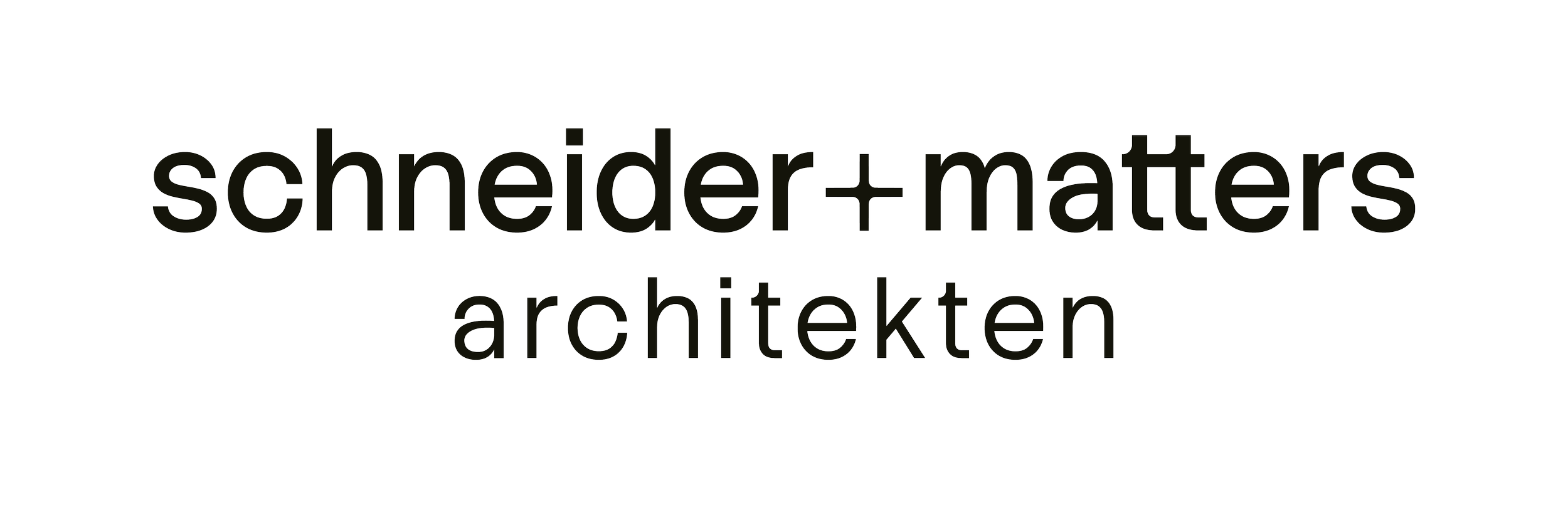 Text mit der Aufschrift 'schneider-maters architekten' auf schwarzem Hintergrund.