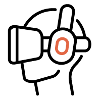 An icon of someone using a VR headset