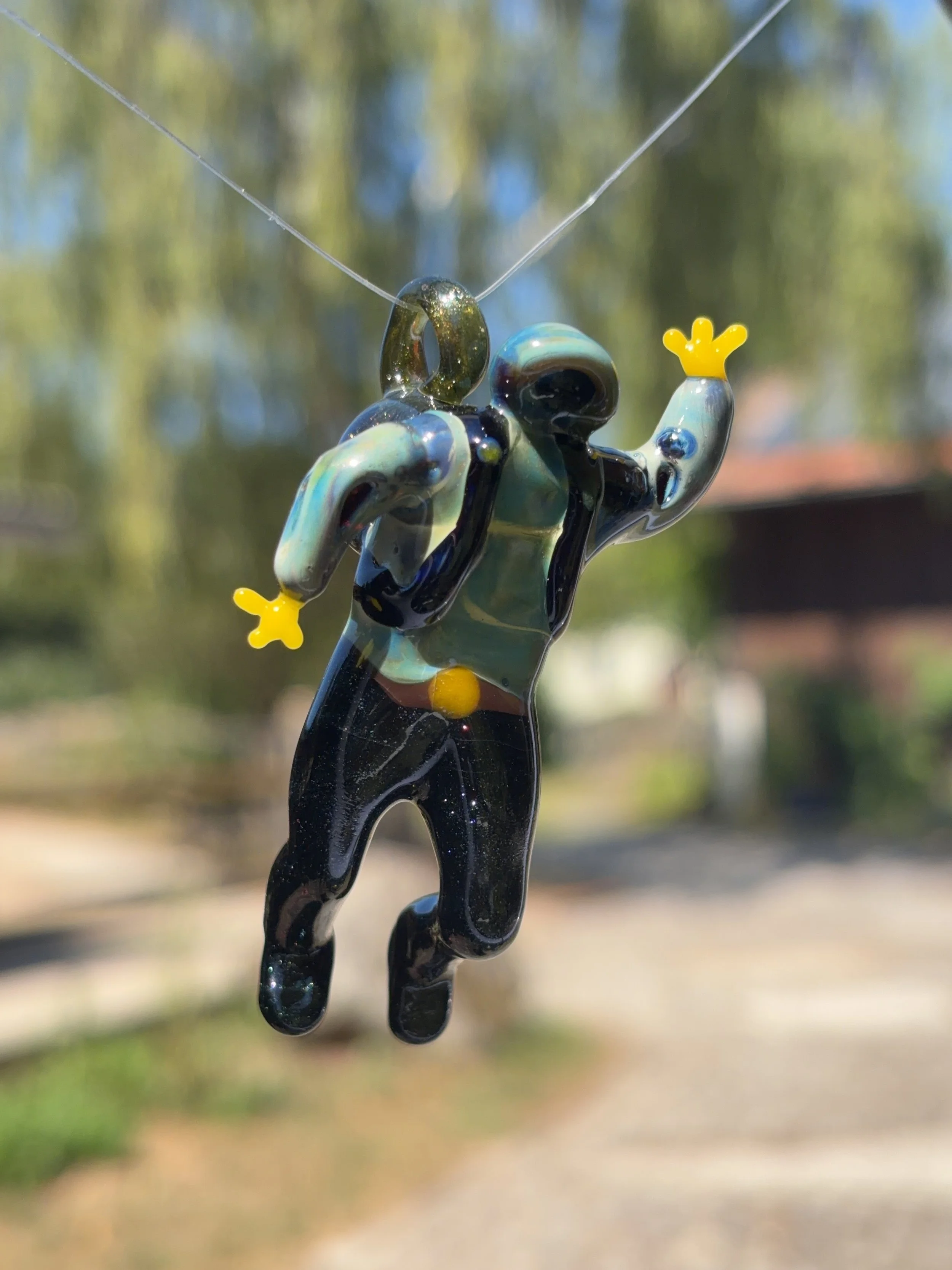 Kunstvoll gearbeitete Glasfigur eines Astronauten oder Tauchers, StudioJoshi