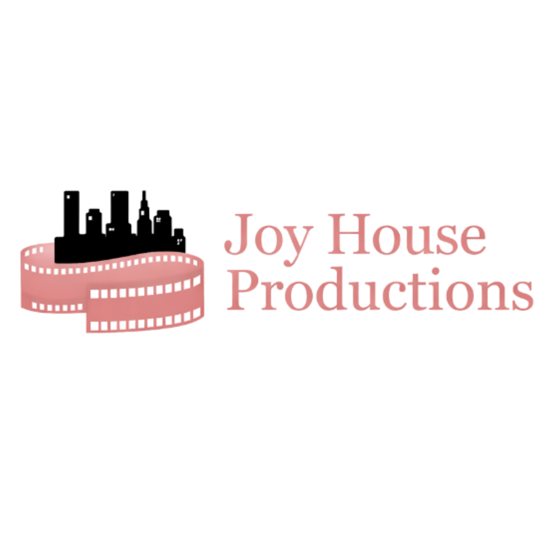 A neon sign that reads 'Joy House Productions' with a film reel graphic to the left.