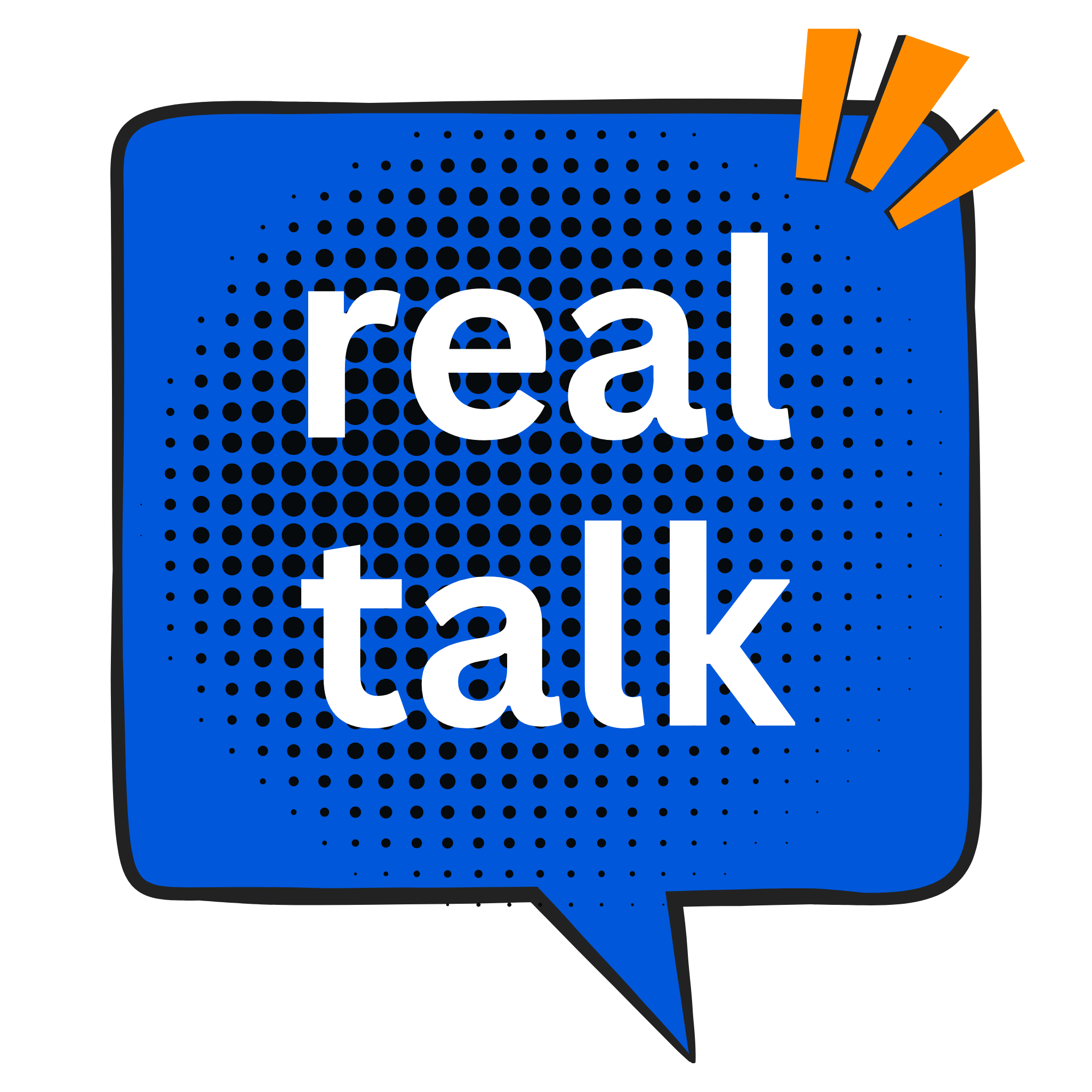 Blue Speech Bubble - Real Talk Company Logo