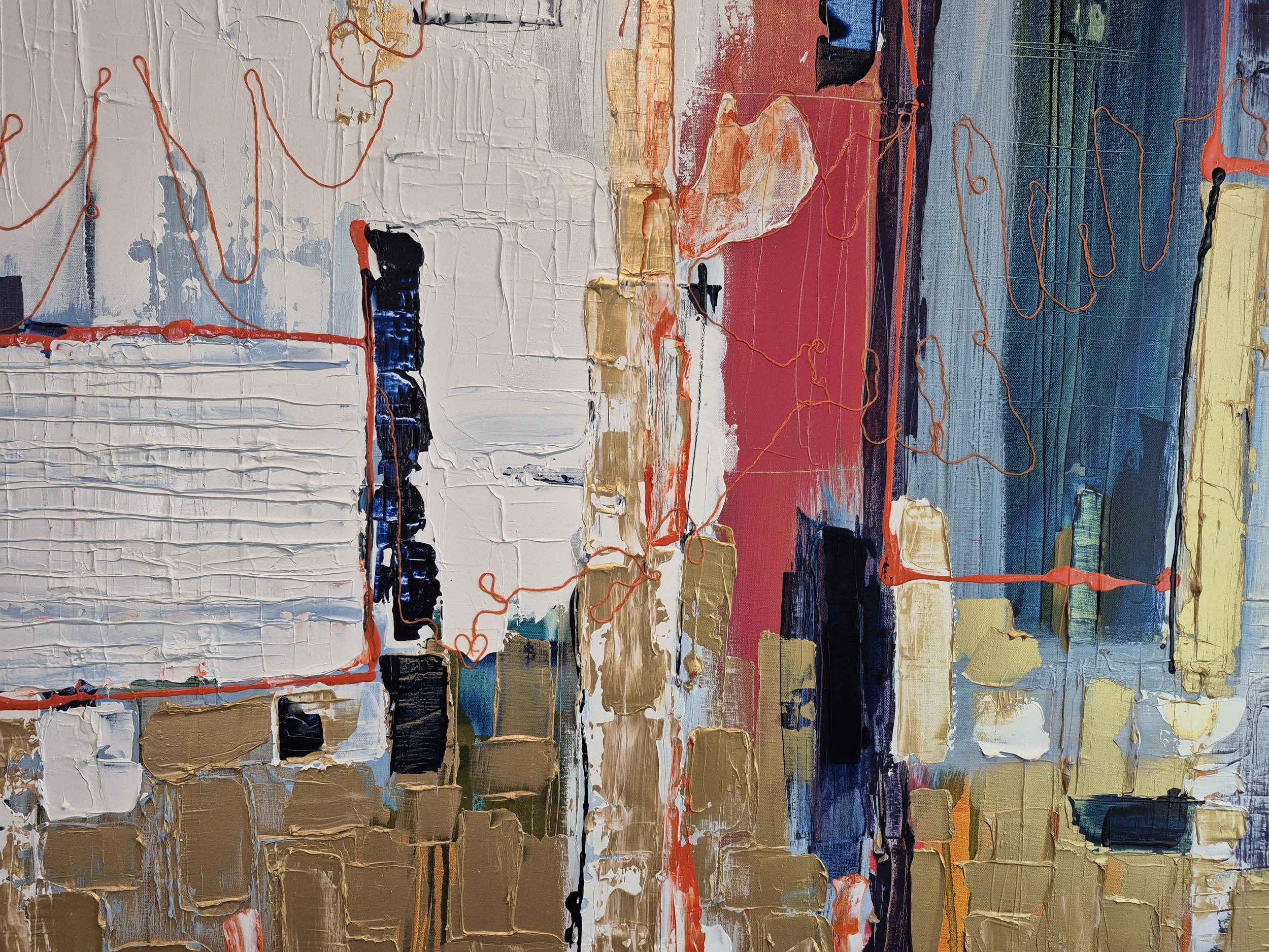 Abstract painting by Jennifer Larocque featured as the cover artwork for Marie-Claire McKelvey's memoir The Year My Head Exploded.