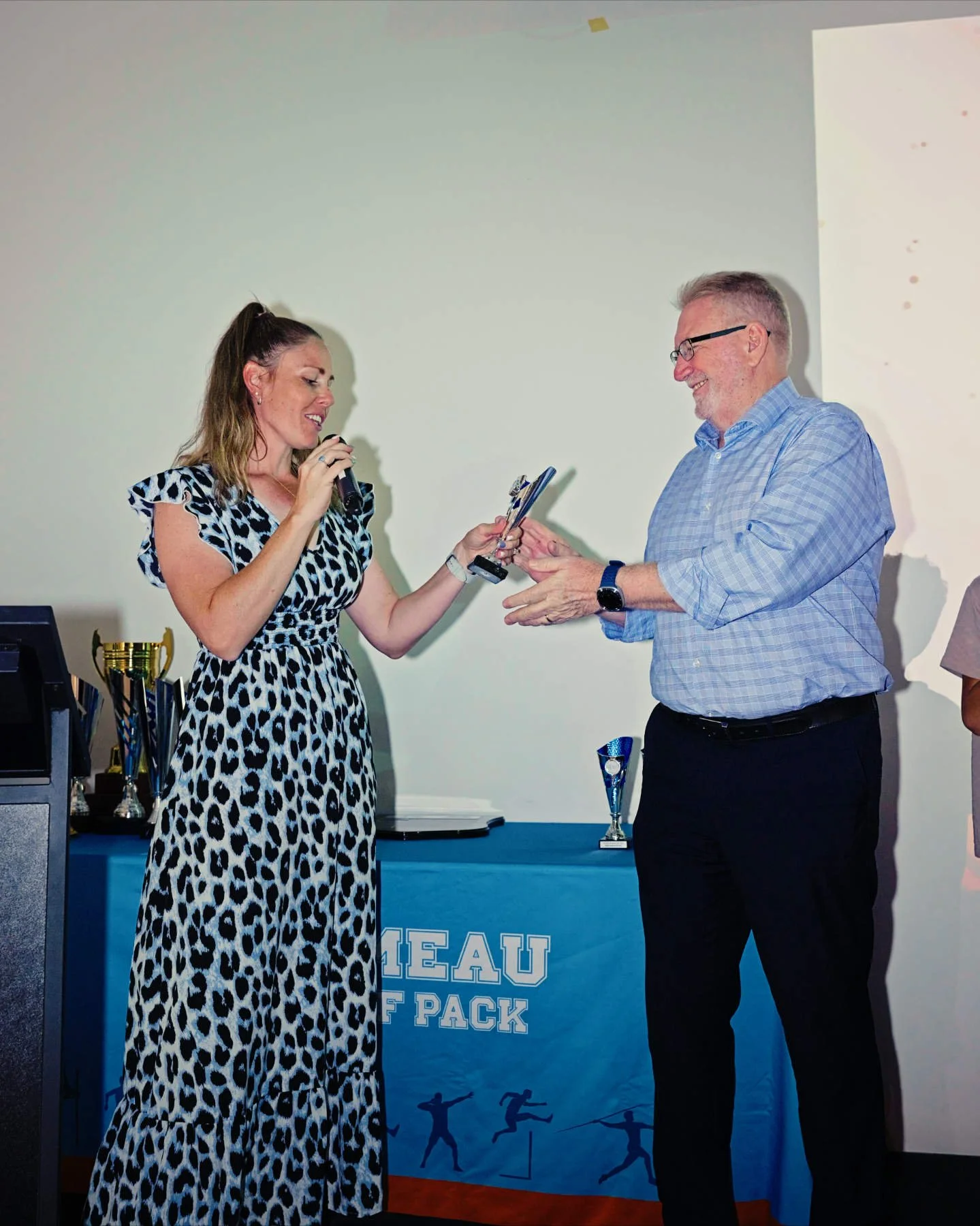 	
Ormeau Little Athletics award presentation - Centre Manager Sonia and Michael Crandon MP