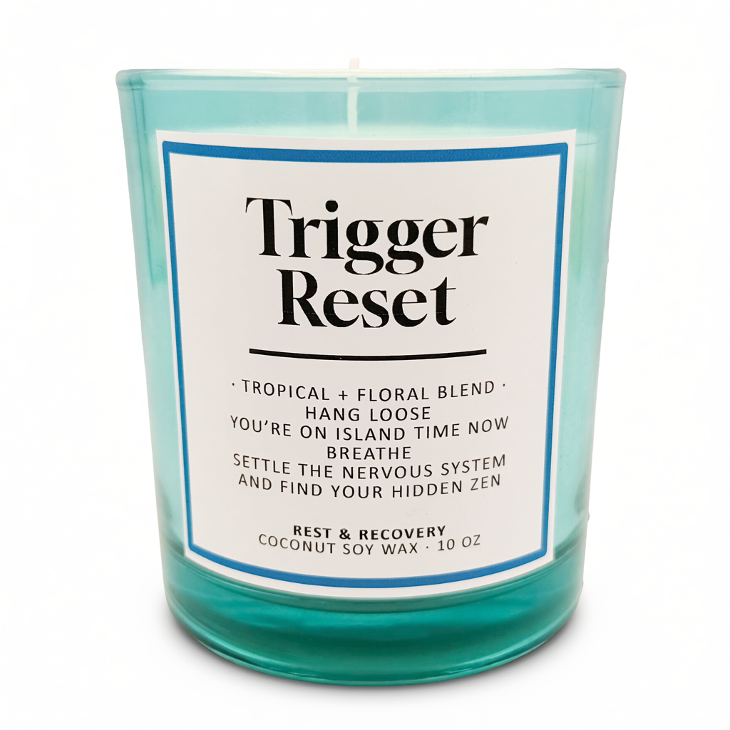 Trigger Reset Candle – Tropical + Floral Blend – 10 oz Coconut Soy