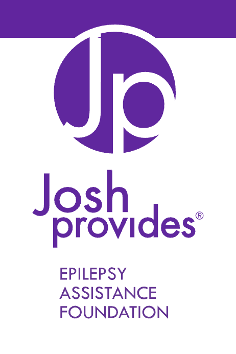 Logo for the Josh Provides Epilepsy Assistance Foundation featuring a purple circular emblem with initials 'Jp', and text in purple that reads 'Josh Provides Epilepsy Assistance Foundation'.