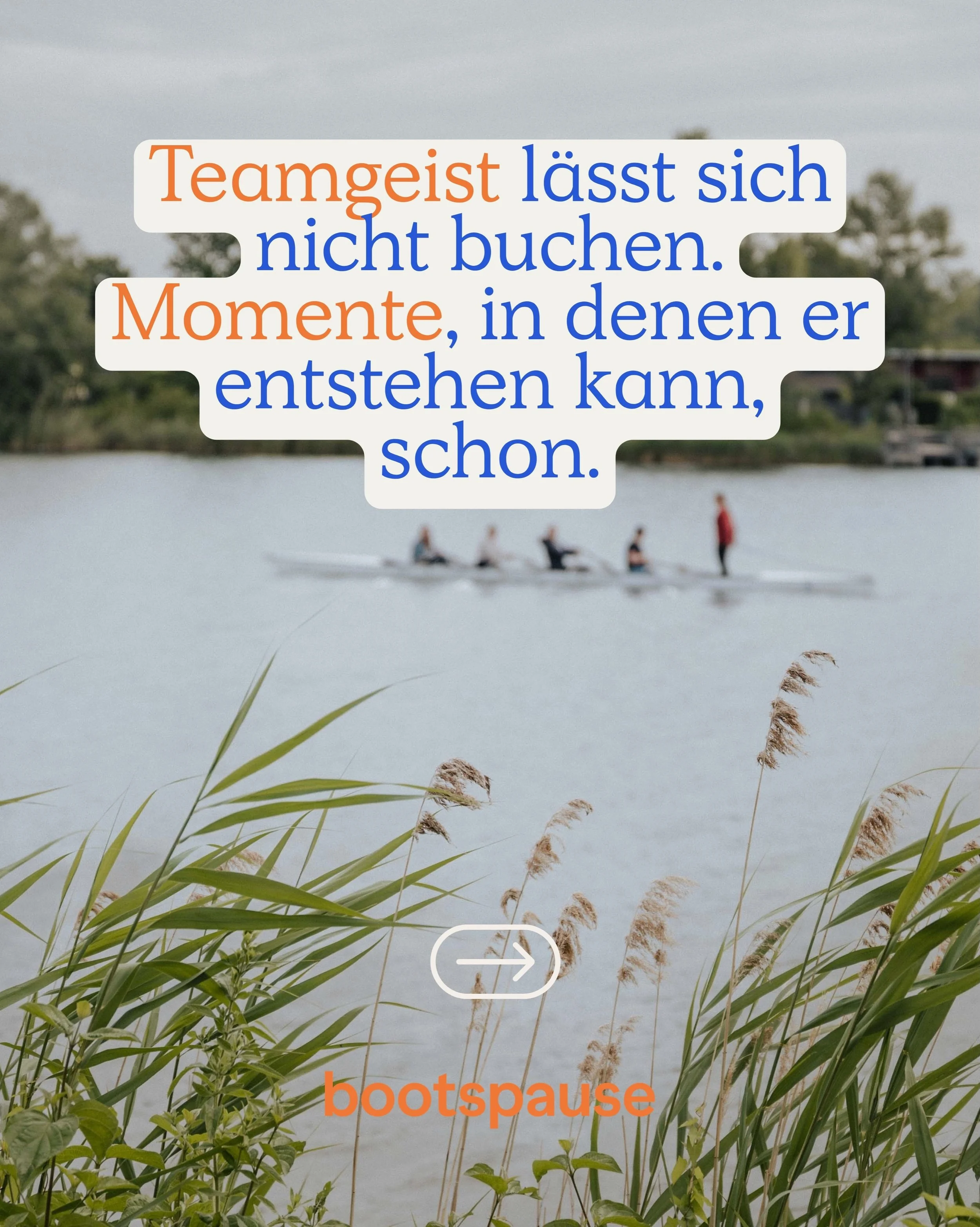 Statt wieder das n&auml;chste Teammeeting zu planen, um Teamgeist zu sp&uuml;ren - einfach mal Bootspause machen. 🚣

Die Sitzordnung im B&uuml;ro kennt ihr. Die im Boot? Die k&ouml;nnt ihr neu mischen. 💼

Pl&ouml;tzlich gibt eine Kolleg*in den Schl