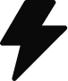 A black lightning bolt icon on a dark background.