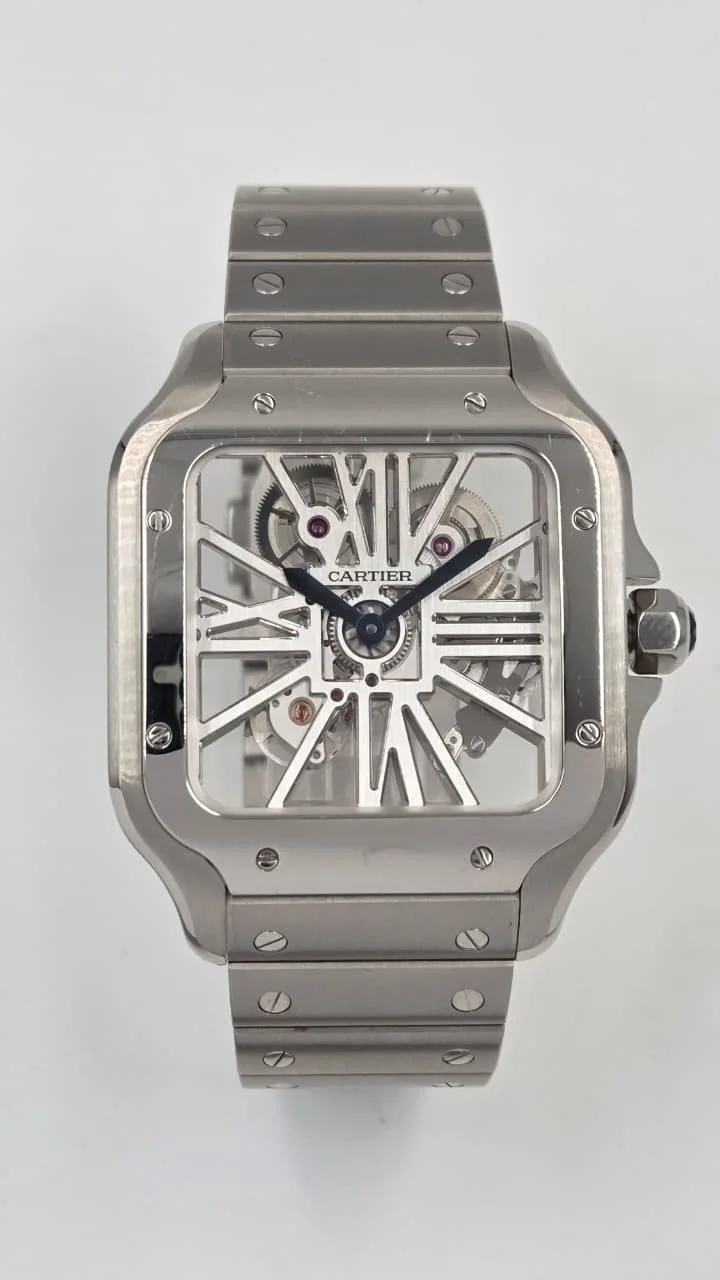 CARTIER  SANTOS DE CARTIER  SKELETON LARGE