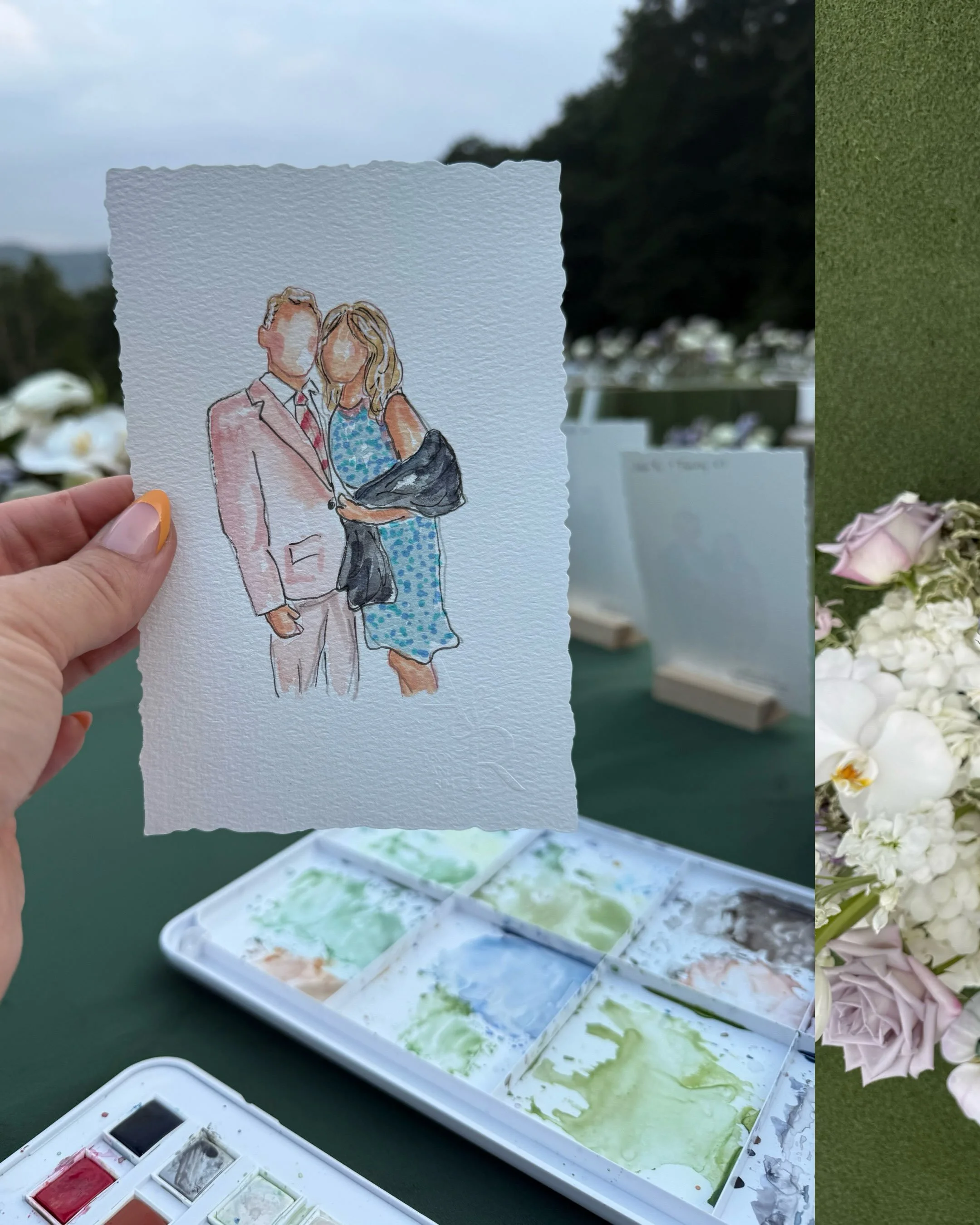 feeling very lucky lately ✨

a week full of painting, collaborations, events &amp; growth. So grateful for all of it!

#liveguestillustration #watercolor ##weddingpainting #wedding