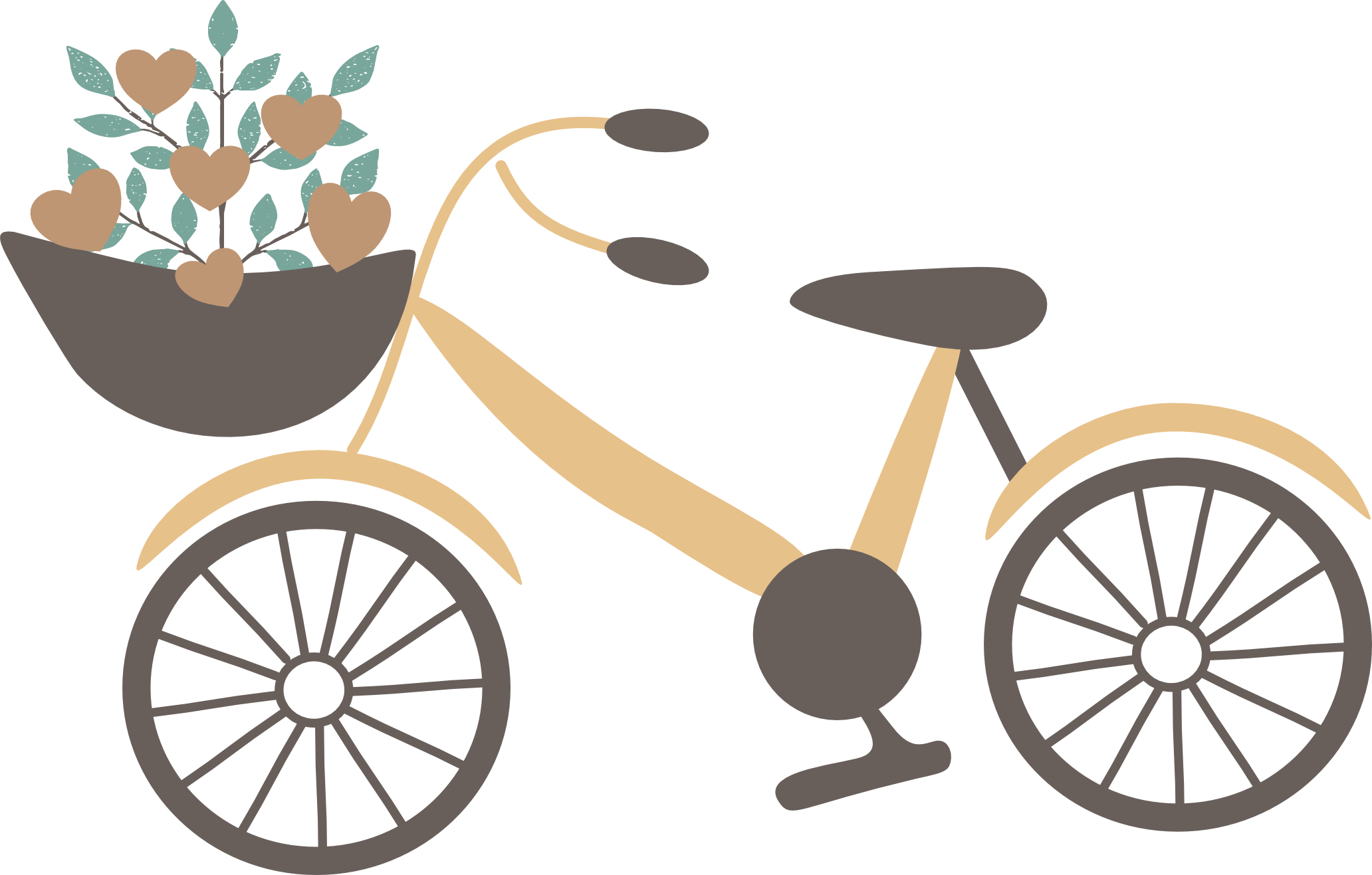 illustrated bicycle from the Love Lives Here surface pattern collection