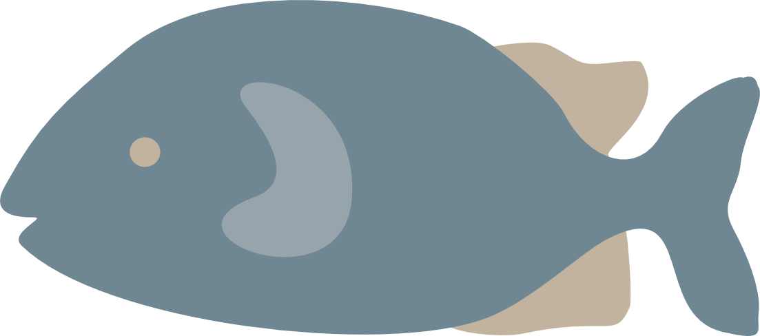 Illustrated blue fish from the Coastal Coral Reef collection.